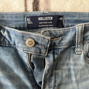 Hollister Light Blue High-Rise Flare Jeans